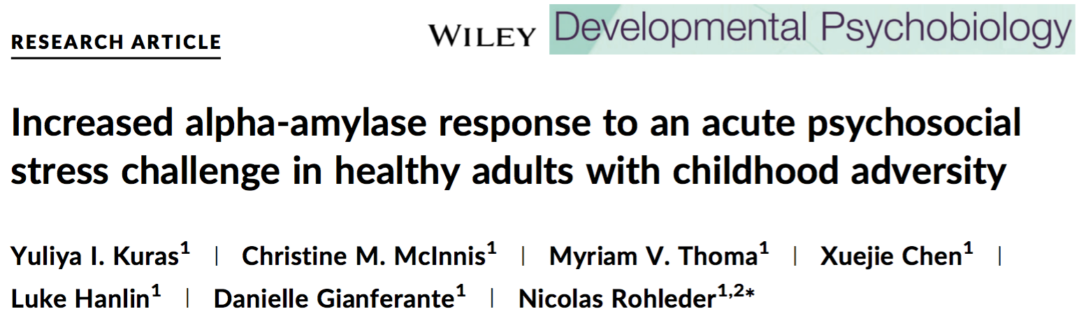 Zum Artikel "Neue Publikation: Increased alpha-amylase response to an acute psychosocial stress challenge in healthy adults with childhood adversity"